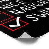 Leuke ondeugende zwemmer kerstlijst zwemmen grappi poster (Hoek)