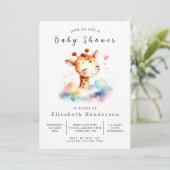 Leuke online Giraffe Baby shower Kaart (Staand voorkant)