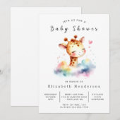 Leuke online Giraffe Baby shower Kaart (Voorkant / Achterkant)