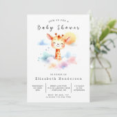 Leuke online Giraffe Baby shower Kaart (Staand voorkant)