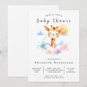 Leuke online Giraffe Baby shower Kaart (Voorkant / Achterkant)