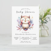 Leuke online uil Baby shower Kaart (Staand voorkant)