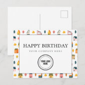Leuke onroerend goed Gelukkige verjaardag logo toe Briefkaart (Voorkant / Achterkant)