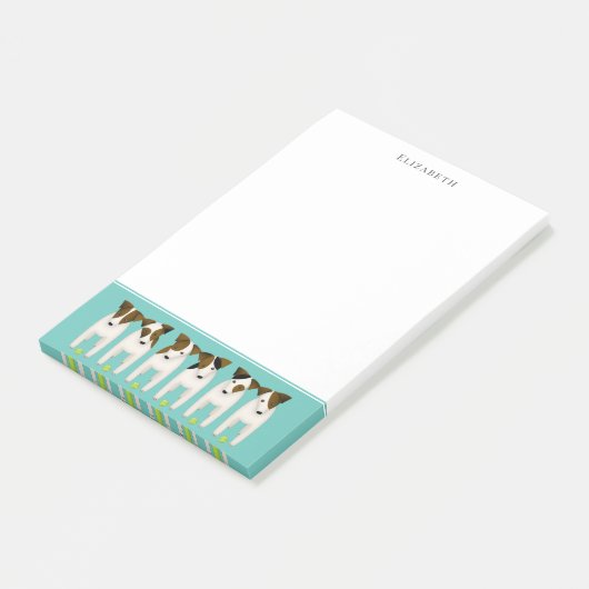 Leuke onruststokers Jack Russell Terriers line-up Post-it® Notes (Schuin)
