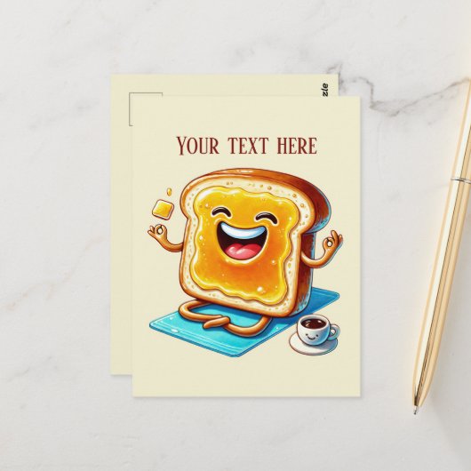 Leuke ontbijtliefhebbers toast briefkaart (Voorkant / Achterkant in situ)