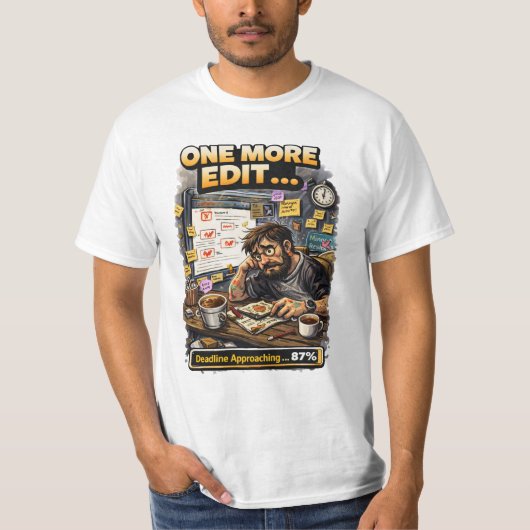 Leuke ontwerpdeadline kunst t-shirt (Voorkant)