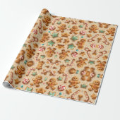 leuke ontwerper ginger bread cadeaupapier (Uitgerold)