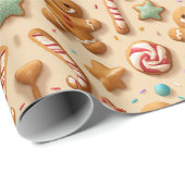 leuke ontwerper ginger bread cadeaupapier (Rol Hoek)