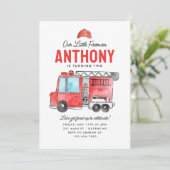 Leuke Onze Kleine Brandweerhelm Brandweerwagen Ver Kaart (Staand voorkant)