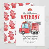 Leuke Onze Kleine Brandweerhelm Brandweerwagen Ver Kaart (Voorkant / Achterkant)