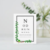 Leuke oogtest geen dronken shenanigans alsjeblieft briefkaart (Staand voorkant)