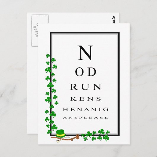 Leuke oogtest geen dronken shenanigans alsjeblieft briefkaart (Voorkant / Achterkant)