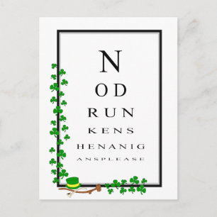 Leuke oogtest geen dronken shenanigans alsjeblieft briefkaart