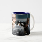 Leuke Oom, Funcle Definitie Modern Script Foto Tweekleurige Koffiemok (Voorkant rechts)