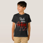 Leuke Oom Moose Rood Plaid Kerstmis Bijpassende Pa T-shirt (Voorkant volledig)