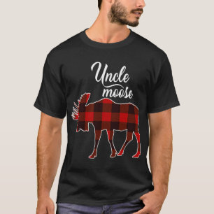 Leuke Oom Moose Rood Plaid Kerstmis Bijpassende Pa T-shirt