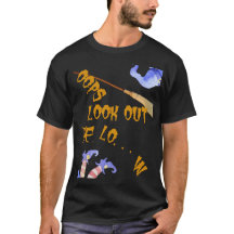 Leuke Oops Halloween heks viel van bezem T-shirt