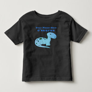 Leuke op maat gemaakte blauwe dinosaurus met de na kinder shirts