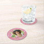 Leuke op maat gemaakte foto 40e verjaardagsfeest c ronde kartonnen onderzetter (Insitu)