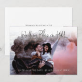 Leuke op maat gemaakte foto handgeschreven uitstel aankondiging (Voorkant / Achterkant)