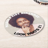 Leuke op maat gemaakte foto verjaardagsfeest favor ronde kartonnen onderzetter (Gebogen)