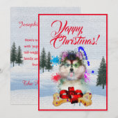 Leuke op maat gemaakte grappige Pomsky-hond kerstk Aankondiging (Voorkant / Achterkant)