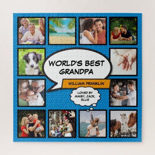 Leuke opa opa strip foto collage  legpuzzel (Verticaal)