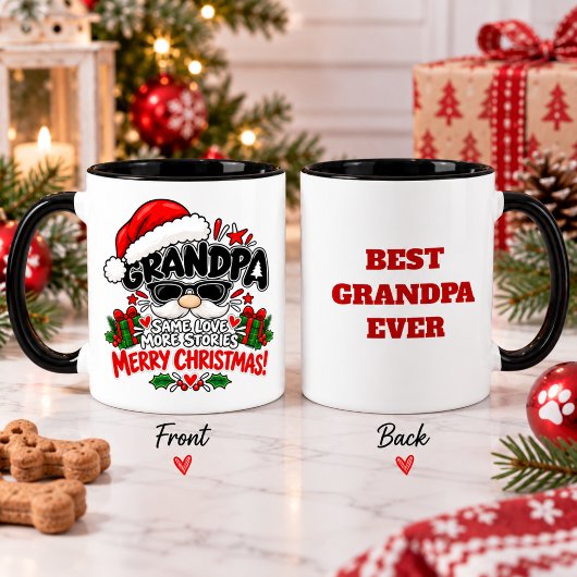 Leuke opa speelse kerst dankbaarheid cadeau mok