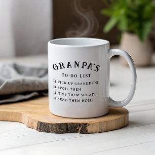 Leuke opa's takenlijst Humor gepersonaliseerd Koffiemok