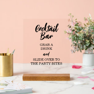 Leuke Open Bar Pak Een Cocktail Drank Uitnodiging Acryl Bord