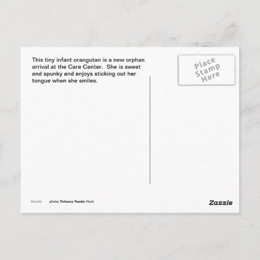 Leuke orang-oetan tong aap bedrijf briefkaart (Achterkant)