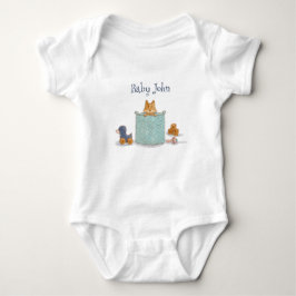 Leuke Oranje Baby Fox Illustratie Romper