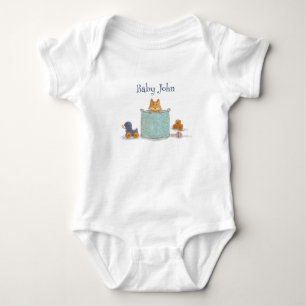 Leuke Oranje Baby Fox Illustratie Romper
