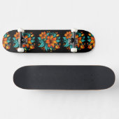 Leuke Oranje Bloemen Persoonlijk Skateboard (Horizontaal)