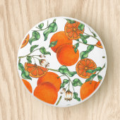 Leuke Oranje Citrus Fruit Waterverf Keramische Knop