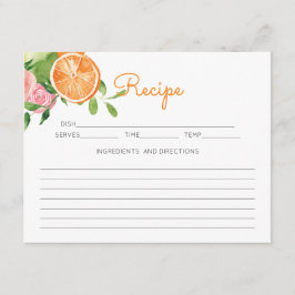 Leuke Oranje Citrus Theme Roze Recept Informatiekaartje