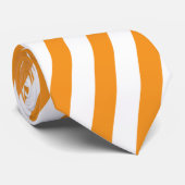 Leuke oranje en witte diagonale gestreepte stropda stropdas (Opgerold)