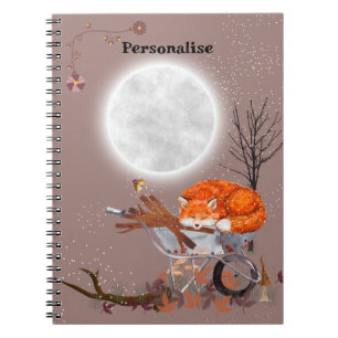 Leuke Oranje Fox Volle Maan Journal Notitieboek