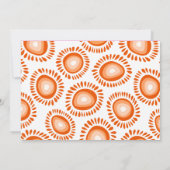 Leuke oranje funky bloemen huwelijksuitnodiging kaart (Achterkant)