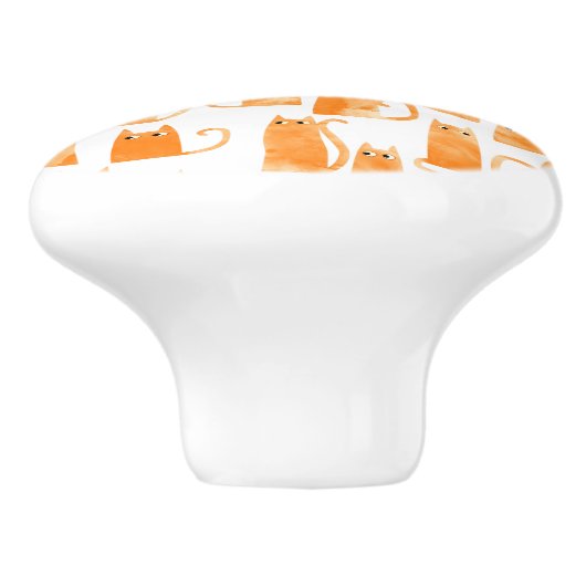 Leuke Oranje Ginger Cat Keramische Knop (Zijkant)