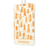 Leuke Oranje Ginger Cat Pattern Gepersonaliseerd Luchtverfrisser (Links)