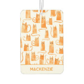Leuke Oranje Ginger Cat Pattern Gepersonaliseerd Luchtverfrisser (Achterkant)