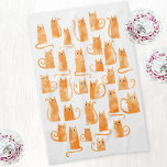 Leuke Oranje Ginger Cat Theedoek<br><div class="desc">Leuke kleine waterverf gember oranje poezen. Originele versie door Nic Squirrell.</div>