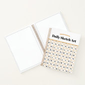 Leuke Oranje Hand getrokken Sun Paws Patroon Notitieboek (Binnen)