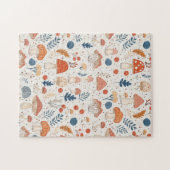 Leuke Oranje Herfst Paddenstoel Fairy Garden Puzze Legpuzzel (Horizontaal)