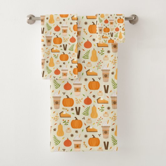 Leuke Oranje Herfst Patroon Bad Handdoek (Insitu)