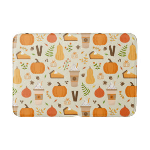 Leuke Oranje Herfst Patroon Badmat