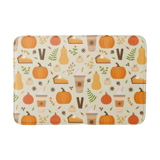 Leuke Oranje Herfst Patroon Badmat (Voorkant)