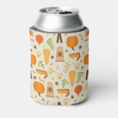 Leuke Oranje Herfst Patroon Blikjeskoeler (Blikje Achterkant)