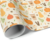 Leuke Oranje Herfst Patroon Cadeaupapier (Rol Hoek)